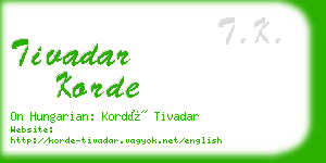 tivadar korde business card